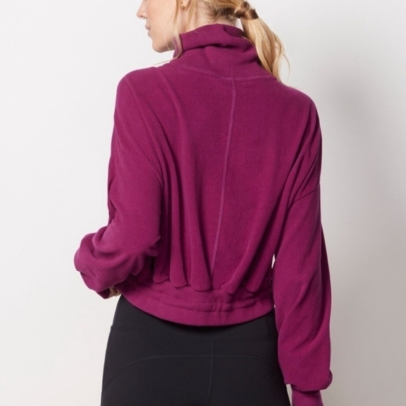 Sweaty Betty Melody Luxe Fleece Amaranth Pink Turtleneck Pullover - Size S - Picture 3 of 11